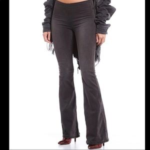 Free People Pull On Flare Jeans Black Sz 26